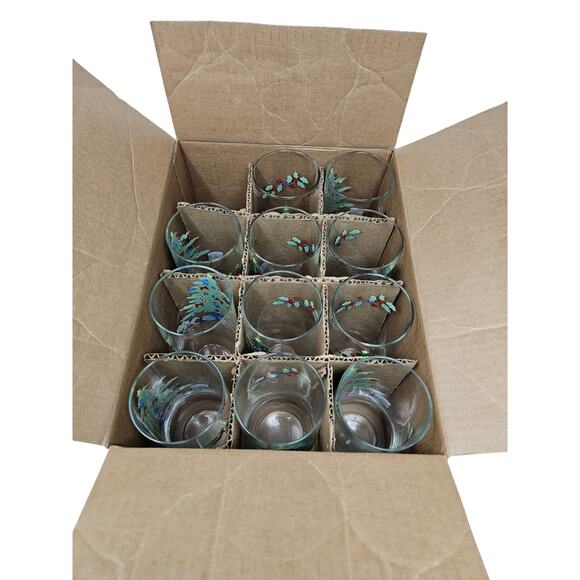 Set of 11 Vintage 90s Luminarc 16 Oz Christmas Tree Glass Tumbler Cooler Noel - Picture 3 of 6